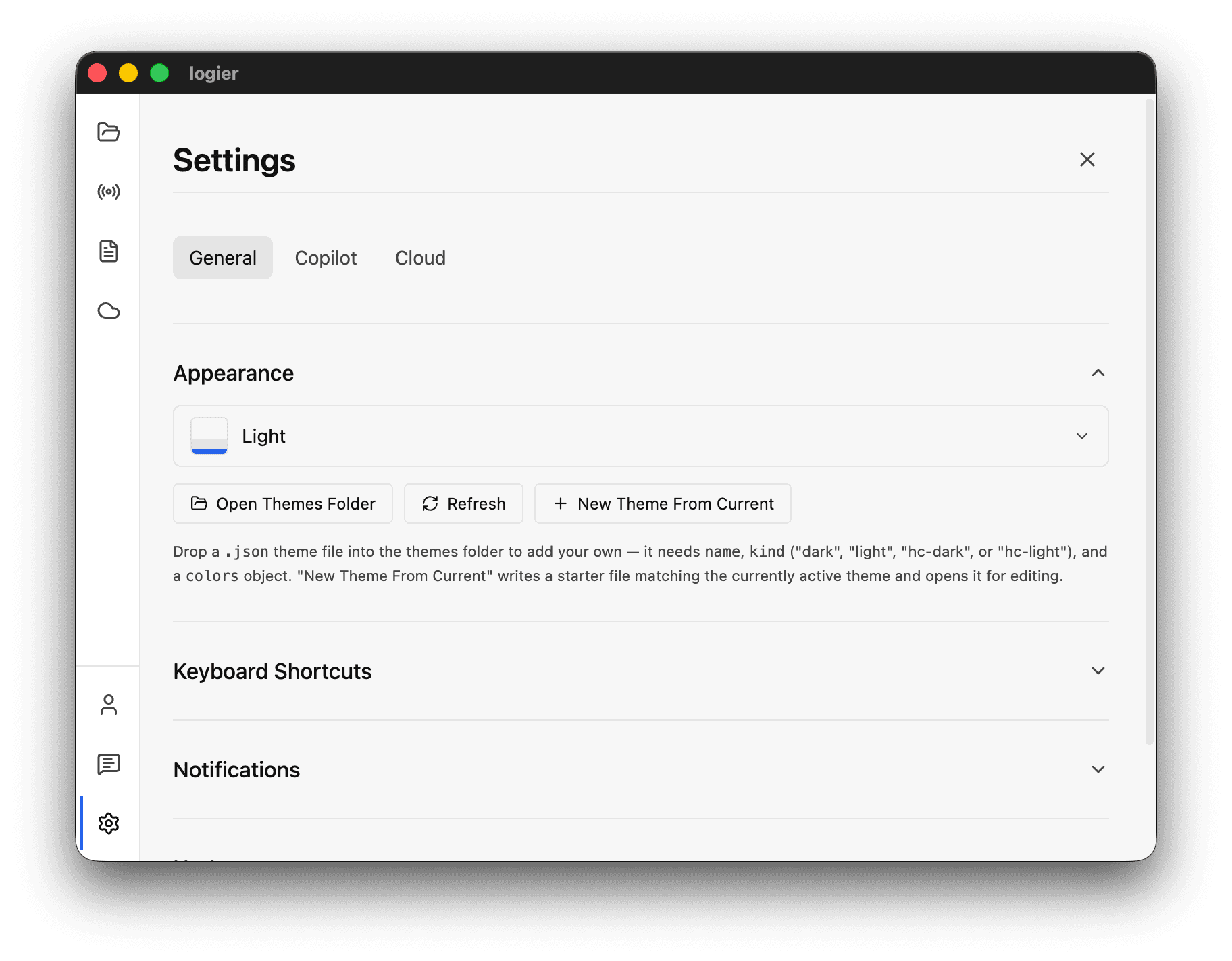 Logier desktop app — screenshot 5