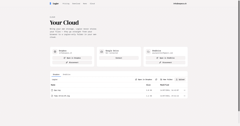 Logier Cloud Website Panel
