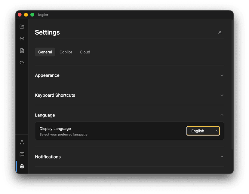 Logier i18n Settings