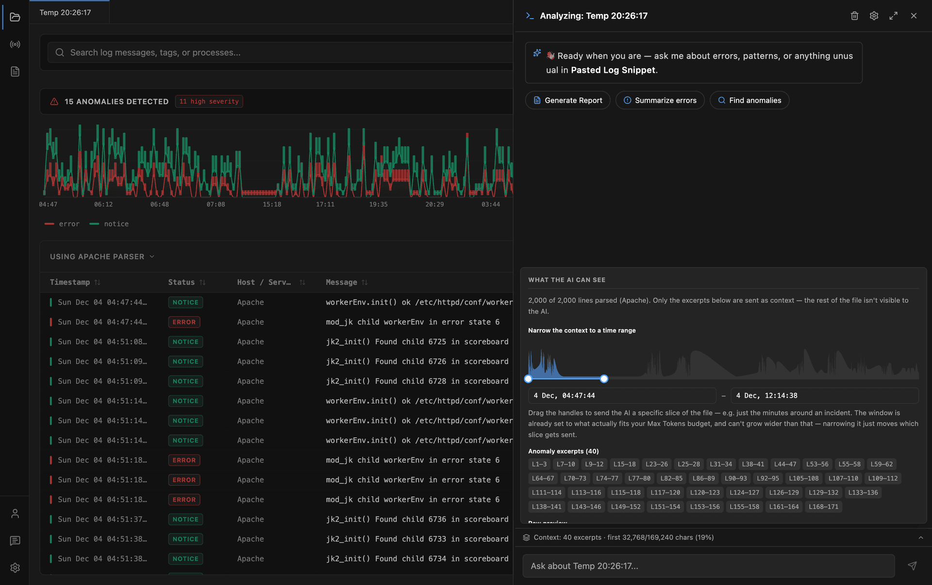 Logier App Copilot Context Window