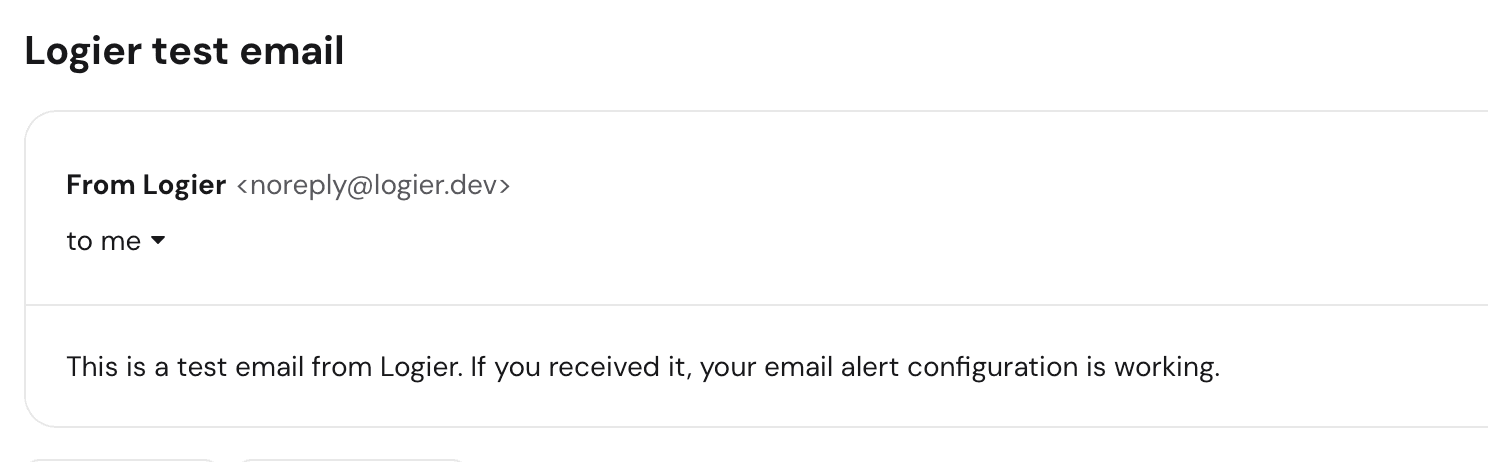 Logier Test Mail from App