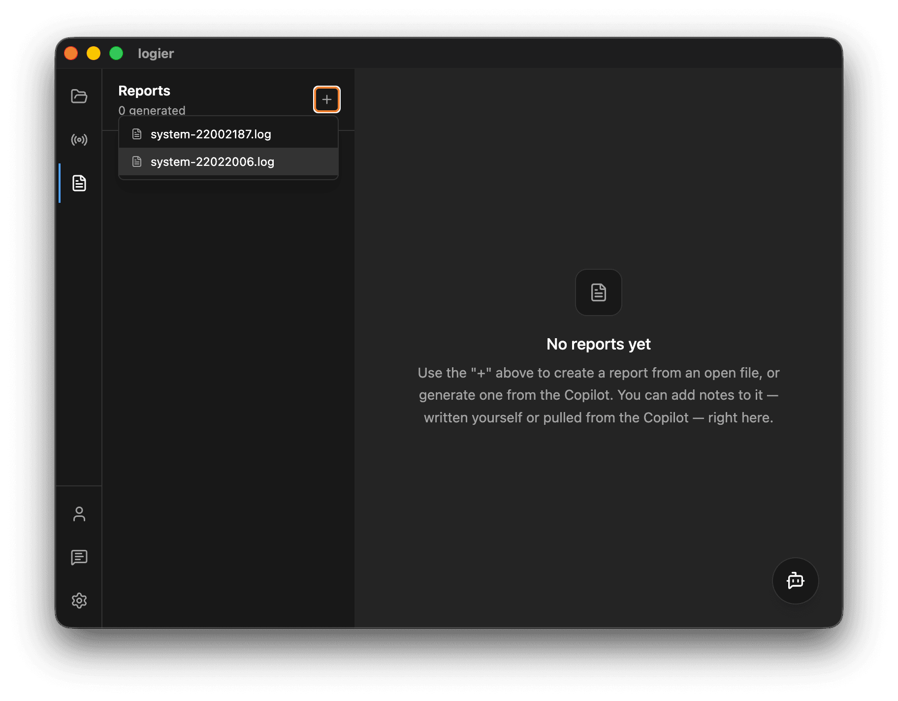 Logier Generate Reports