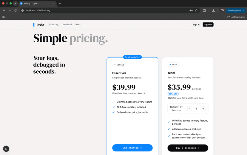 Logier Pricing Page